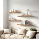 24 Inch Floating Shelves for Wall Rustic Light Wood Wall Shelves for Bedroom Set of 4 by CozyNest Decor