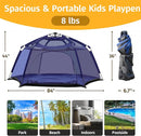 Alvantor Baby Playpen Play Yard 84"x84"x44”Large Kids Tents Pop Up Play Tent Indoor Outdoor Playhouse for Babies Toddlers Children Camping Playground Beach, 36-96 Months, Navy by TinyTreasures Baby Boutique