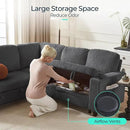 LINSY HOME Sectional Sleeper Sofa with Pull Out Couch Bed - Convertible Plush Corduroy Cloud Couch with Storage Chaise & USB Charging, Comfy Modular Couches for Living Room, Grey by CozyNest Decor