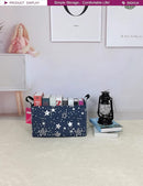 Rectangular Storage Basket Fabric Organizer Bin for Toys,Books,Clothes,Gifts,Pets-Perfect for Home,Office,Nursery,Dorm,Shelf(Rec-Blue star ) by TinyTreasures Baby Boutique