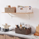 OIAHOMY Wicker Basket, Paper Shelf Basket with Built-in Handles, Rectangular Wicker Storage Bin for Pantry, Shelves, 1 Pack-Yellow by TinyTreasures Baby Boutique
