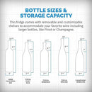 Newair 15" Wine and Beverage Refrigerator 9 Bottle and 48 Can Capacity, Beverage Cooler in Stainless Steel, Built-in or Freestanding Dual Zone Drink Fridge with Triple-Pane Glass Door by CozyNest Decor
