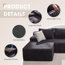 Hobestluk 96“ Modular Sectional Sofa Couches L-Shape Couch 3 Seat Modular Sofa Memory Foam Sectional Couches for Living Room, Cloud Couch with Oversized Chaise (Grey, Stripe (Left Facing Chaise)) by CozyNest Decor