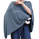 Nursing Cover for Breastfeeding, 360°Full Coverage Nursing Poncho, Rayon Soft & Breathable Breastfeeding Cover up (Smooth Rayon, Blue) by TinyTreasures Baby Boutique