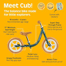 Retrospec Cub Toddler 12" Balance Bike, 18 Months - 3 Years Old, No Pedal Beginner Kids Bicycle for Girls & Boys, Flat-Free Tires, Adjustable Seat, & Durable Frame by TinyTreasures Baby Boutique
