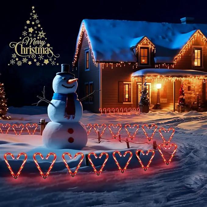 Christmas Candy Cane Lights, Candy Cane Lights Christmas Decorations Outdoor for Yard,Garden(10Inch), 10Pack, photo 8 of 9