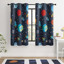 Kids Space Themed Blackout Curtains - 2 Panels, Each W42×L72, 100% Blackout, Perfect for Bedroom and Nursery, Energy Saving with Vibrant Cosmos Patterns by TinyTreasures Baby Boutique