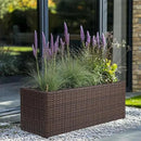 LEWIS&WAYNE Large Rectangular Block Planter Box Handmade Wicker Tall Planters for Outdoor Plants with Removable Liners Modern Planter for Indoor Outdoor Patio Deck - Brown, 30''x12''x16'' by CozyNest Decor