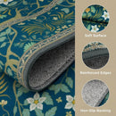 Joydeco Washable Area Rugs 5x7, Boho Floral Dining Room Rug Non Slip, Soft Low-Pile Botanical Forest Indoor Floor Throw Carpet for Living Home Office Playroom Foyer, Dark Blue by TinyTreasures Baby Boutique