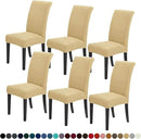 Joccun Chair Covers for Dining Room Set of 6,Dining Chair Slipcovers Stretch Dining Room Chair Covers Seat Protector,Washable Parsons Chair Cover for Home,Banquet(Parmesan,6 Pack) by CozyNest Decor
