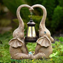Elephant Statue Easter Garden Decor with LED Solar Lights-Set of 2 Good Luck Elephant Outdoor Statue Christmas Decorations for Yard Patio,Porch,Home -Mothers Day Gifts for Women, Mom, Grandma by GreenHaven Gardens