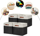 DULLEMELO Storage Baskets, 13 Inch Cube Storage Bins for Shelves Closet Nursery Toy Storage, Foldable Linen Closet Organizers Storage Baskets for Toy Closet Storage?4 Pack - 13" White&Black) by TinyTreasures Baby Boutique