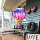TERESA'S COLLECTIONS Hot Air Balloon Solar Lantern for Garden Decor ,Flickering Flame Hanging Solar Light for Outdoor ,Purple & Pink Plastic Lamp for Yard Tree Gift for Mom by GreenHaven Gardens