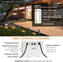 CLY Solar Landscape Spotlights, Solar Landscape Lights Outdoor IP66 Waterproof, Remote Control 2Modes 3Brightness Adjustable 2700-6500K Auto On/Off 14M Cable for Garden Pathway Trees Flag 4 in 1 by GreenHaven Gardens