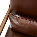Glitzhome 2 Set Mid Century Coffee Accent Armchair, Single Reading Armchair PU Leather Lounge Chair with Walnut Ruberwood Frame by CozyNest Decor