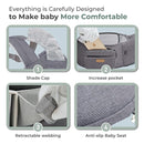 FRUITEAM Baby Carrier with Hip Seat for Breastfeeding, One Size Fits All - 6-in-1 Adjustable Toddler Carrier with Lumbar Support, All Seasons, Adapt to Newborn, Infant & Toddler (Greyish) by TinyTreasures Baby Boutique