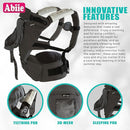 Abiie HUGGS 3-in-1 Baby Carrier w/Hip Seat - Front Facing, Hip Hugger, Back Baby Carrier - Healthy Sitting (M) Position, 3 Mos.-Toddler - Buckle Type Closure - Approved by US Safety Standards - Gray by TinyTreasures Baby Boutique