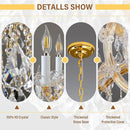 Crystal Chandelier for High Ceilings, Gold Chandelier, 15 Lights Modern Gold Crystal Chandeliers, Large Chandeliers for Staircase Foyer Entryway Living Room, 2 Layers by CozyNest Decor