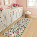 Runner Rug for Entryway: 2x6 Kitchen Rugs Non Slip Washable Ultra-Thin Soft Floral Carpet Indoor Floor Stain Resistant Carpets for Hallway Bedroom Kitchen Laundry Bathroom Dorm Green by TinyTreasures Baby Boutique