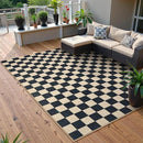 Lahome Checkered Easy Jute Outdoor Rug, 5x7 Farmhouse Rugs for Living Dining Room, Washable Non Slip Non Shedding Floor Carpet for Sunroom Mudroom Backyard Deck by CozyNest Decor