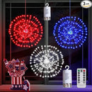 3 Pack 4th of July Lights Decorations 480 LED Remote&Time 8 Light Mode Red White and Blue Firework Lights Battery Operated, American Flag Patriotic Memorial Day Independence Day Outdoor Decor by GreenHaven Gardens