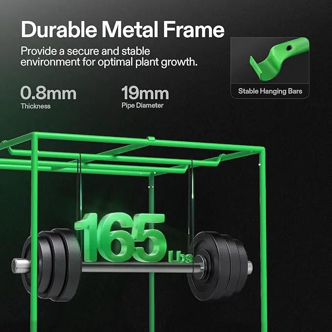 VIVOSUN S558 5x5 Grow Tent, 60"x60"x80" High Reflective Mylar with Observation Window and Floor Tray for Hydroponics Indoor Plant for VSF6450, photo 5 of 8