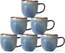 AmorArc 12oz Coffee Mugs, Ceramic Coffee Mugs set of 6 for Man, Woman, Dad, Mom, Modern Coffee Mugs with handle for Latte/Cappuccino/Milk/Cocoa. Dishwasher&Microwave Safe, Ceylon Blue by CozyNest Decor