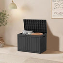 45 Gallon Resin Deck Box, Waterproof Outdoor Storage Bin for Patio, Poolside, and Garden, Lockable & UV-Resistant, Ideal for Small Spaces, Black by CozyNest Decor