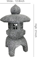 Pagoda Garden Statue Outdoor Figurine Lights Solar Powered LED Garden Decor Pagoda Light Asian Lantern Outdoor Decorations Home Tranquil Resin Waterproof Decor Lawn Yard by GreenHaven Gardens