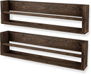 brightmaison Polynez 30" Floating Shelves for Nursery & Kids Room - Wall Multiuse Book Shelves, Set of 2 Brown Wood by TinyTreasures Baby Boutique