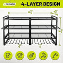 KAFAHOM Power Tool Organizer-8 Drill Holder Wall Mount,4 Layer Heavy Duty Metal Power Tool Storage Rack,Garage Tool Organizer and Storage with Screwdriver Holder/Plier Holder/Hammer Holder by GreenHaven Gardens