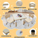 Kids Table and 2 Chairs Set with Graffiti Desktop, Toddler Furniture Set, Non-Slip Table Children Study Desk, Dining Table, Height Adjustable Desk, Painting Desktop for Kids (23.6x23.6Inch) by CozyNest Decor