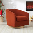 CHITA Swivel Accent Chair, FSC Certified Upholstered Velvet Barrel Chair for Living Room Set of 2, Fully Assembled, Burnt Orange by CozyNest Decor