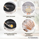 Silicone Cooking Utensils Set, Premium Beech Wood Handle Kitchen Gadgets Utensil Set, Non-Stick Kitchen Utensils Spatula, Tongs, Turner, Whisk, Brush, Spoon, BPA FREE, 446°F Resistant (Khaki) by CozyNest Decor