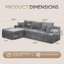 Hobestluk Modular Sectional Sofa Couches 108" L-Shape Couch 3 Seat Modular Sofa Memory Foam Sectional Couches for Living Room, Boneless Couch with Oversized Chaise (Light Grey, Left Facing) by CozyNest Decor