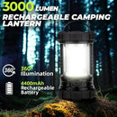 Rechargeable Camping Lantern, 3000LM 5 Light Modes Camping Light 4400 Capacity Phone Charger LED Impact-Resistant Flashlight Lantern Portable Waterproof Hurricane Lanterns for Emergency(Black)