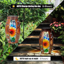Solar Lanterns Outdoor Hanging Light - Sunflower Dragonfly Solar Powered LED Glass Lights Decorative Waterproof Tabletop Lamp with Hollowed-Out Design for Yard Table Patio Garden Pathway Holiday by GreenHaven Gardens