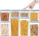 Pop Containers with Lids - Stackable Airtight Food Storage, Kitchen Pantry Storage Containers for Snacks Candy Salt Herbs Spices BPA-Free (8PCS (1.2 + 2.0 + 2.7 + 3.3 Qt) * 2) by CozyNest Decor