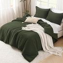 Litanika Dark Olive Green California King Comforter Set - 3 Pieces Cal King Lightweight Summer Soft Solid Bed Comforter, Oversized Fluffy Down Alternative Bedding Set (104x96In, 2 Pillowcases) by CozyNest Decor