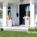 22.5" Tall Planters Set of 2, Outdoor＆Indoor Black Planter Pots, High Front Porch Planter Pots with Drainage Holes＆Water Level Monitor＆Inner Bucket, Automatic Watering, White by CozyNest Decor