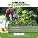 5-in-1 Adjustable Raised Garden Bed Kit | Galvanized Planter Boxes for Vegetables, Flowers | 12" Tall, Multiple Sizes (8x3x1ft, 9x2x1ft, 10x1x1ft, 6x5x1ft, 7x4x1ft) | Outdoor Metal Raised Bed, Green by GreenHaven Gardens