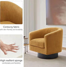 Swivel Barrel Accent Chair, Modern Round Corduroy Fabric Arm Chair for Living Room, Bedroom, Comfy Club Reading Chairs for Adults (Corduroy Orange, Set of 4) by CozyNest Decor
