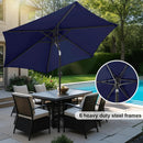 FLAME&SHADE 10ft Patio Umbrella - Outdoor Umbrella with 6 Sturdy Ribs, Push Button Tilt and Crank, UV Protection Table Market Umbrella for Pool, Porch，Garden, Deck, Backyard (Navy Blue) by GreenHaven Gardens