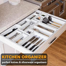 SpaceAid 14-Piece Bamboo Drawer Organizer Storage Boxes Set, Wood Tray Junk Drawer Organizers Multi-Use Divider Bins for Kitchen, Bathroom, Office Desk and Makeup Organization (14 Pack, White) by CozyNest Decor