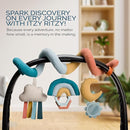 Itzy Ritzy Spiral Car Seat & Stroller Activity Toy - Stroller & Car Seat Toys for Ages 0 Months and Up - Hanging Toys Include Clinking Rings, Mirror and Textured Ribbons (Rainbow) by TinyTreasures Baby Boutique