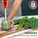 OVENTE Immersion Hand Blender, 300W Electric Handheld Portable Stick Mixer with 2 Mixing Speed and Stainless Steel Blades for Effortless Blending Smoothies, Shakes, Puree or Baby Food, Red HS560R by TinyTreasures Baby Boutique
