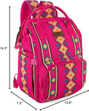 Wrangler Diaper Bag Backpack Aztec Travel Backpack Purses Western Multi-Function Baby Bags for Mom with Waterproof Insulated Pockets by TinyTreasures Baby Boutique