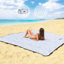 ZAZE Beach Blanket Picnic Blankets Waterproof Sandproof with Stakes, Thick 3-Layer 80 * 80 Oversized Mat, Extra Large Big Machine Washable, Foldable Accessories Outdoor Camping Park (Blue White) by TinyTreasures Baby Boutique