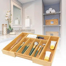 VaeFae Bamboo Drawer Organizer, Expandable Silverware Drawer Organizer, Cutlery Tray with Dividers for Kitchen Utensils, Medium by CozyNest Decor