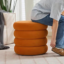 ONEVOG Round Storage Ottoman, 20" Small Ottomans Table with Removable Lid, Velvet Fabric Soft Footrest Stools for Couch, Upholstered Stuffed Circle Seat for Living Room/Bedroom/Dorm/Vanity, Orange by CozyNest Decor